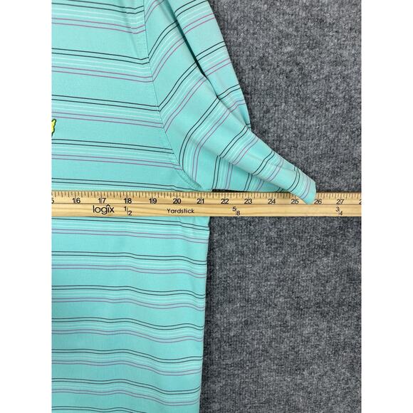 Masters Tech Augusta National Polo Shirt Mens M Stripe Golf Performance Popover - Picture 9 of 11